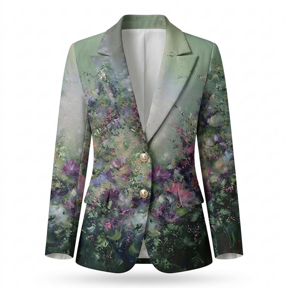Allsaints Leather - Eldar | Floral-Print Slim-Fit Blazer Women