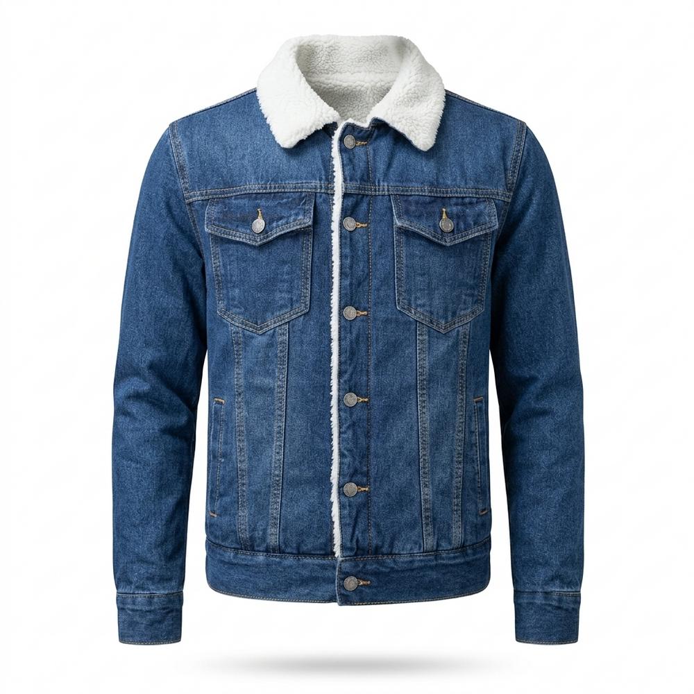 Allsaints Leather - Tiram | Sherpa-Lined Button-Front Denim Jacket Men