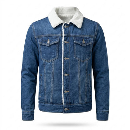 Allsaints Leather - Tiram | Sherpa-Lined Button-Front Denim Jacket Men