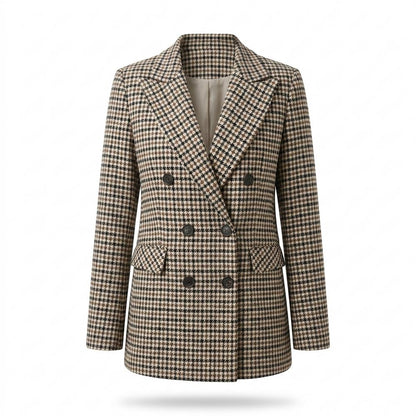 Allsaints Leather - Losan | Houndstooth Double-Breasted Blazer Women