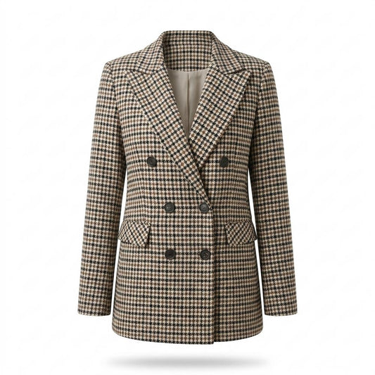 Allsaints Leather - Losan | Houndstooth Double-Breasted Blazer Women
