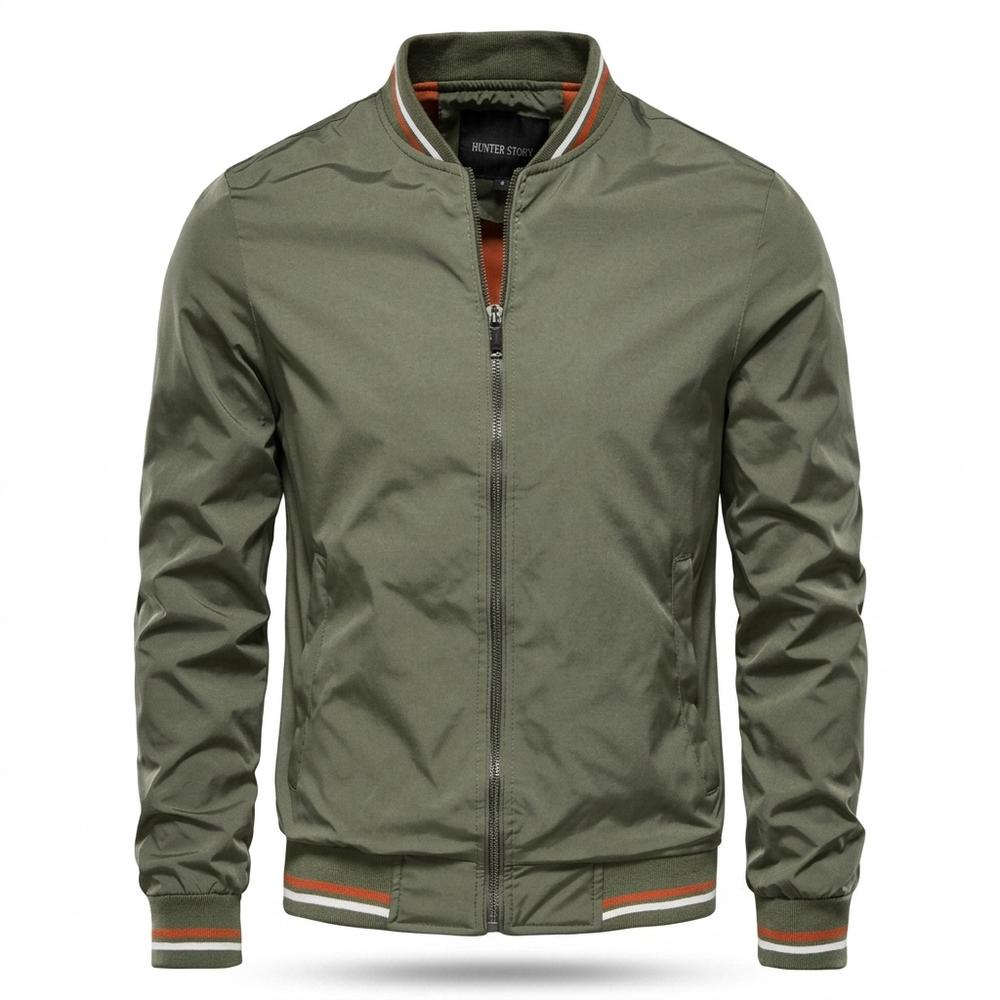 Allsaints Leather - Midan | Zip-Up Striped-Trim Jacket Men