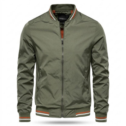Allsaints Leather - Midan | Zip-Up Striped-Trim Jacket Men