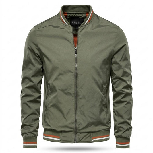 Allsaints Leather - Midan | Zip-Up Striped-Trim Jacket Men