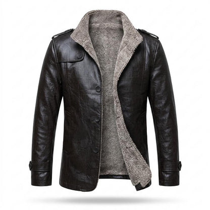 Allsaints Leather - Radan | Sherpa-Lined Button-Front Leather Jacket Men