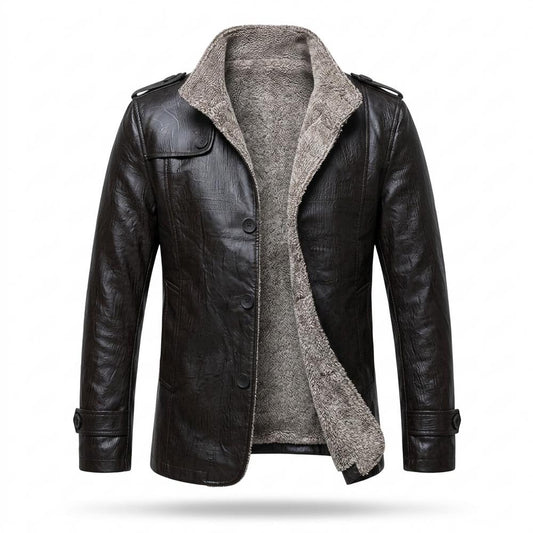 Allsaints Leather - Radan | Sherpa-Lined Button-Front Leather Jacket Men