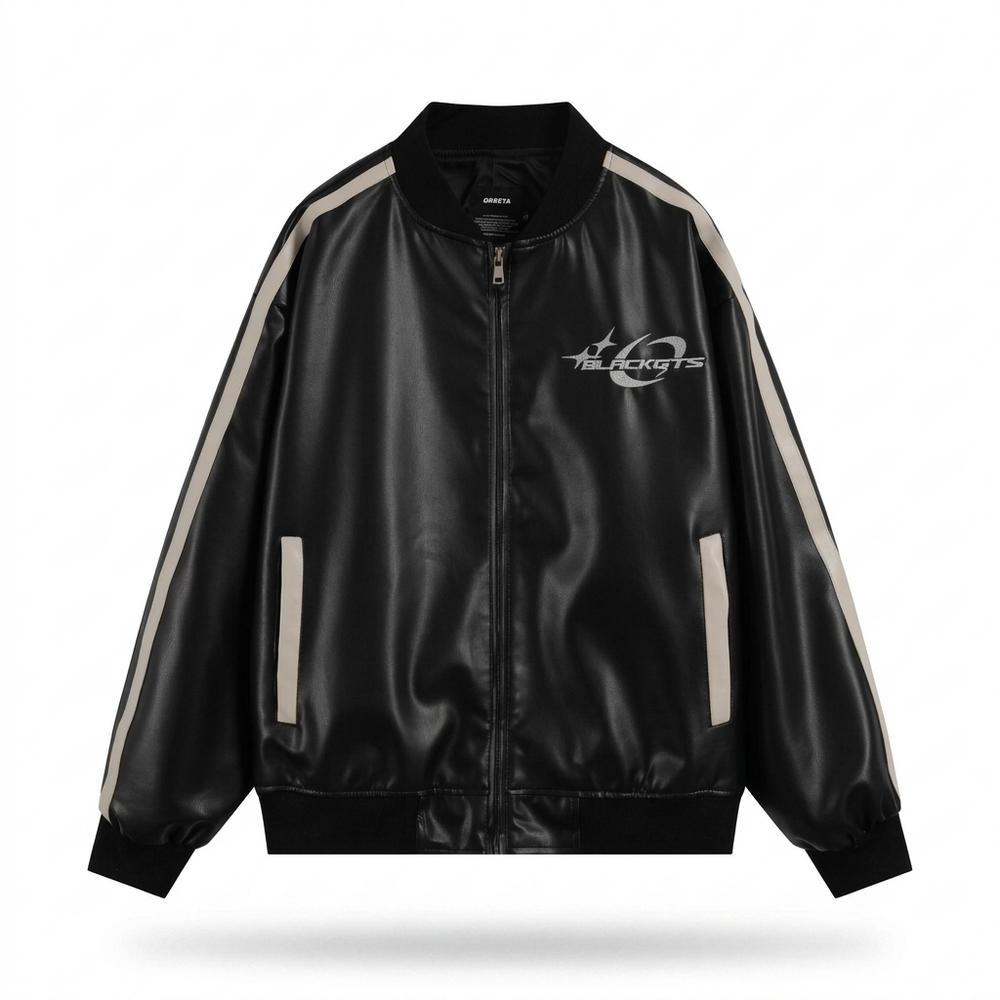 Allsaints Leather - Miran | Striped Zip-Up Jacket Unisex