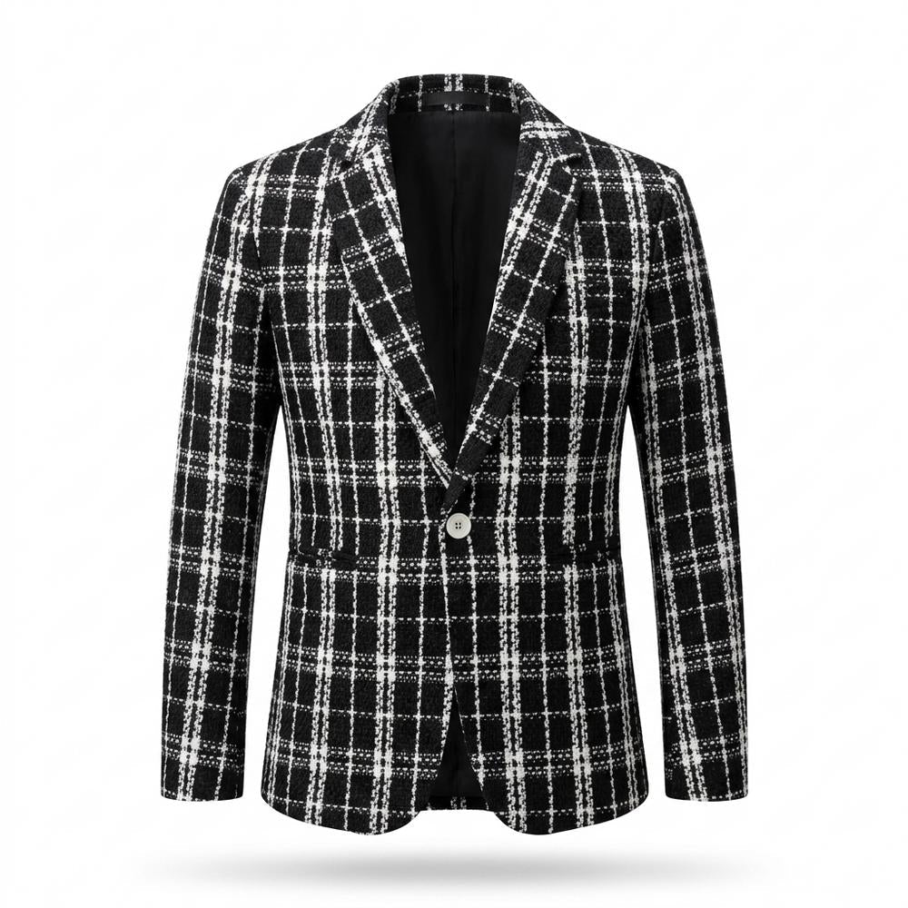 Allsaints Leather - Kuted | Plaid Textured Blazer Men