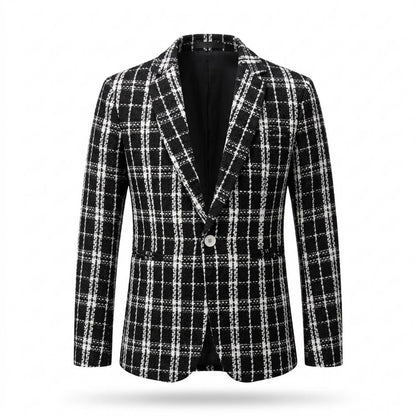 Allsaints Leather - Kuted | Plaid Textured Blazer Men