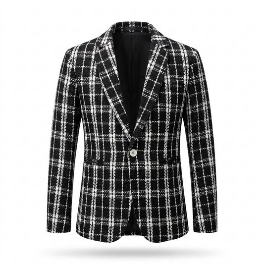 Allsaints Leather - Kuted | Plaid Textured Blazer Men