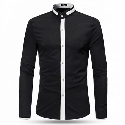 Allsaints Leather - Kukok | Contrast-Placket Slim-Fit Shirt Men