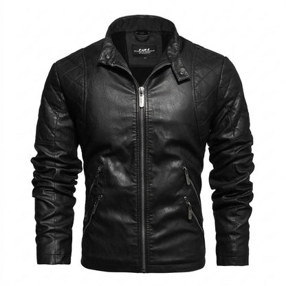 Allsaints Leather - Aopos | Quilted Lined Leather Jacket Men