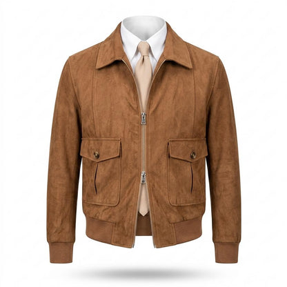 Allsaints Leather - Arsen | Suede-Effect Zip-Up Jacket Men