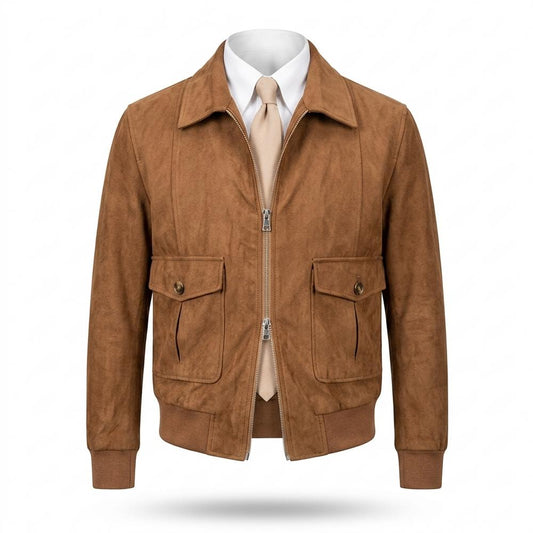 Allsaints Leather - Arsen | Suede-Effect Zip-Up Jacket Men