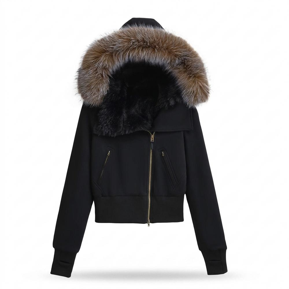 Allsaints Leather - Nosan | Fur-Trimmed Cropped Jacket Women
