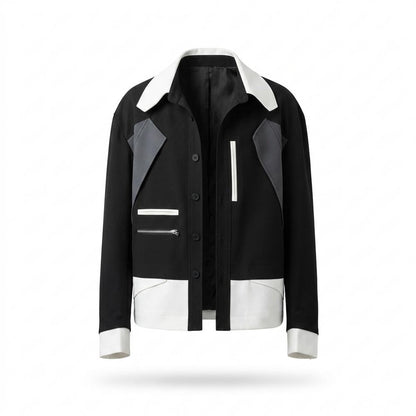 Allsaints Leather - Rirel | Color-Block Button-Front Jacket Unisex