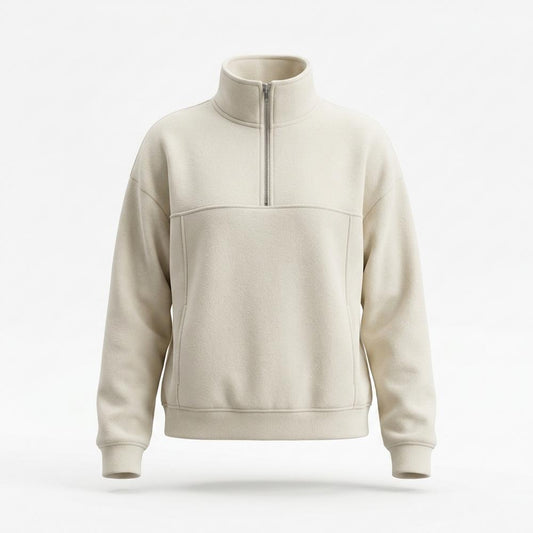 Allsaints Leather - Yotor | Quarter-Zip High-Neck Sweatshirt Unisex