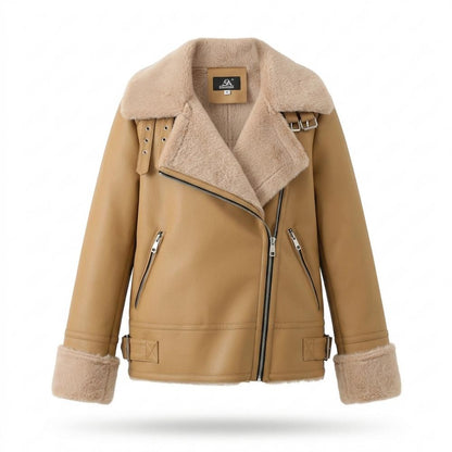 Allsaints Leather - Savan | Shearling-Lined Asymmetrical Leather Jacket Women