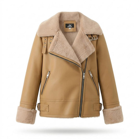 Allsaints Leather - Savan | Shearling-Lined Asymmetrical Leather Jacket Women