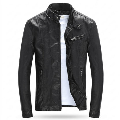 Allsaints Leather - Rekim | Stand-Collar Zippered Leather Jacket Men