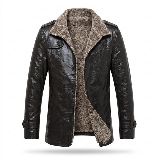 Allsaints Leather - Savak | Shearling-Lined Buttoned Jacket Men