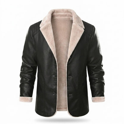 Allsaints Leather - Lusar | Fleece-Lined Buttoned Jacket Men