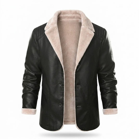 Allsaints Leather - Lusar | Fleece-Lined Buttoned Jacket Men