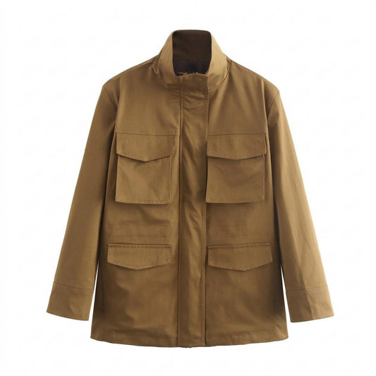 Allsaints Leather - Manor | Stand-Collar Four-Pocket Jacket Unisex