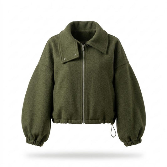 Allsaints Leather - Tasan | Cropped Balloon-Sleeve Jacket Women