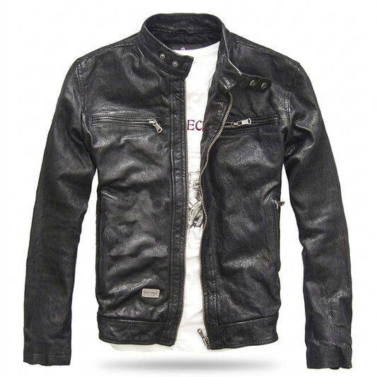 Allsaints Leather - Kemel | Textured Slim-Fit Leather Jacket Men
