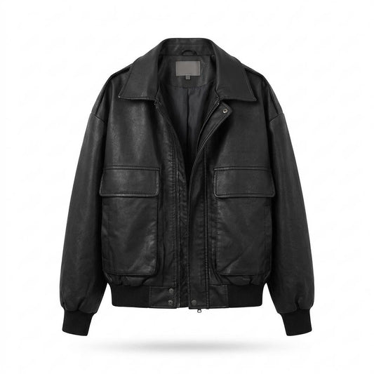 Allsaints Leather - Zetir | Oversized Zip-Up Leather Jacket Unisex