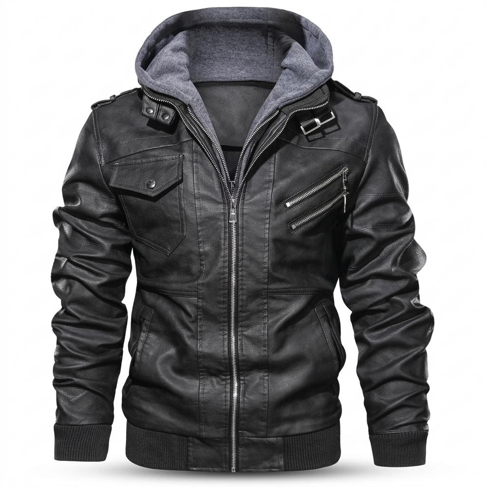 Allsaints Leather - Lyhal | Hooded Faux Leather Jacket Men