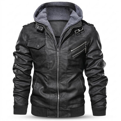 Allsaints Leather - Lyhal | Hooded Faux Leather Jacket Men