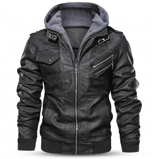 Allsaints Leather - Lyhal | Hooded Faux Leather Jacket Men