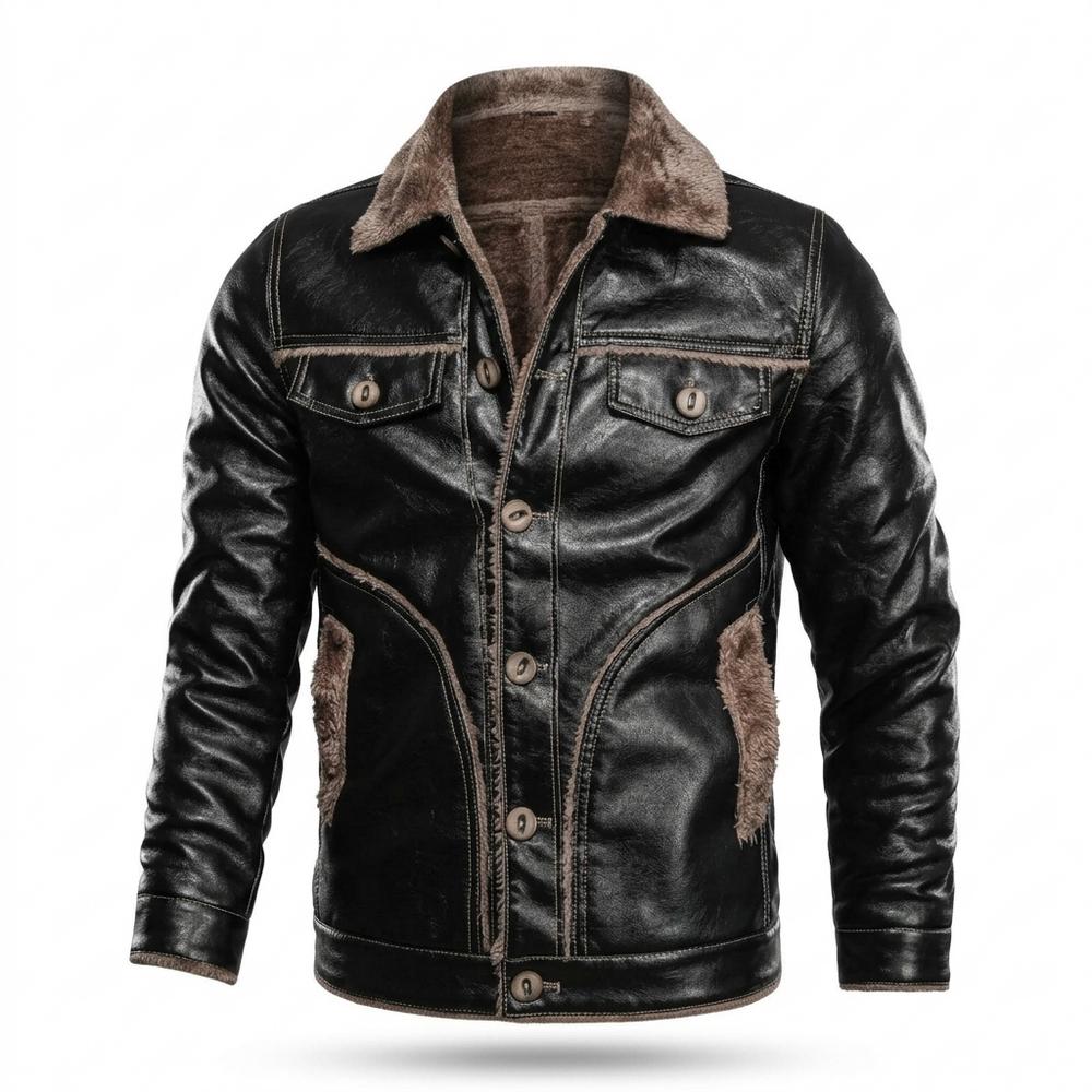 Allsaints Leather - Nilin | Sherpa-Lined Button-Front Leather Jacket Men