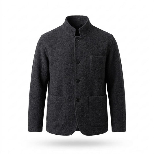 Allsaints Leather - Vatal | Knitted Band-Collar Jacket Men
