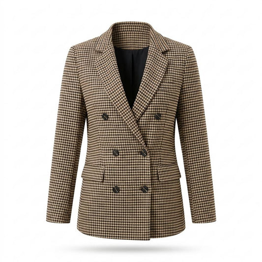 Allsaints Leather - Yovin | Houndstooth Double-Breasted Blazer Women