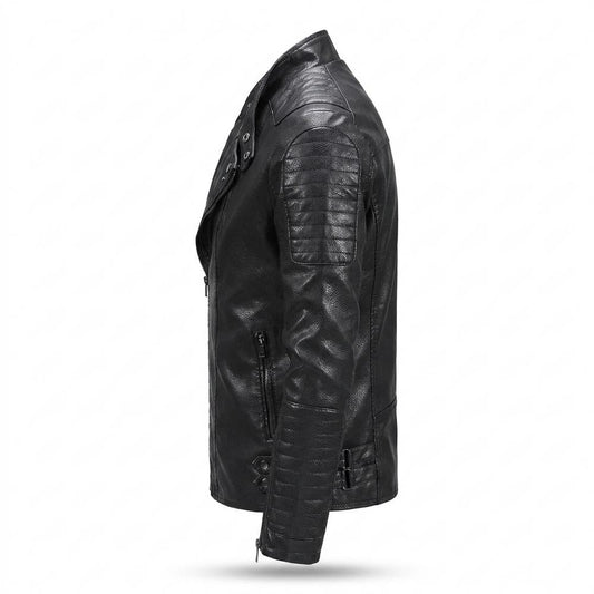 Allsaints Leather - Damon | Asymmetrical Quilted Leather Jacket Men