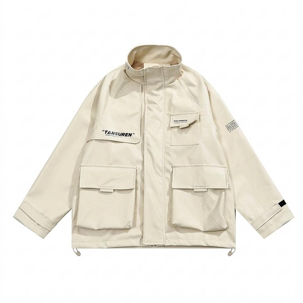 Allsaints Leather - Armon | High-Collar Multi-Pocket Jacket Unisex
