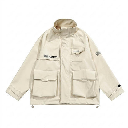 Allsaints Leather - Armon | High-Collar Multi-Pocket Jacket Unisex