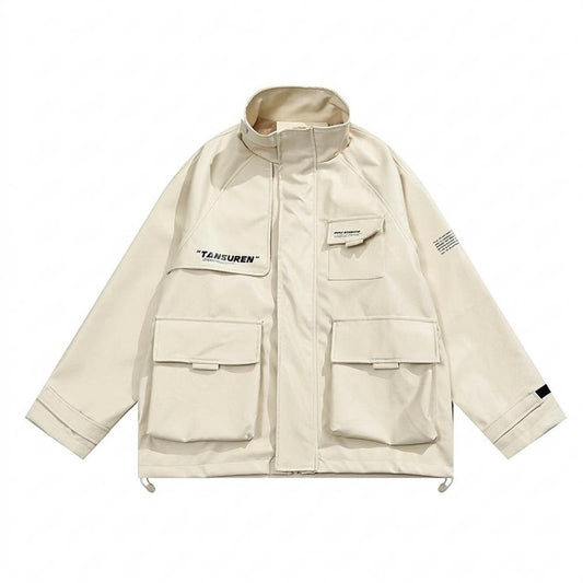 Allsaints Leather - Armon | High-Collar Multi-Pocket Jacket Unisex