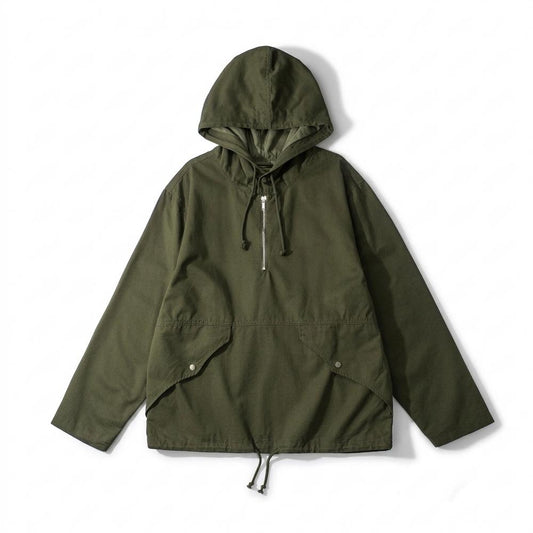 Allsaints Leather - Valar | Hooded Pullover Jacket Unisex