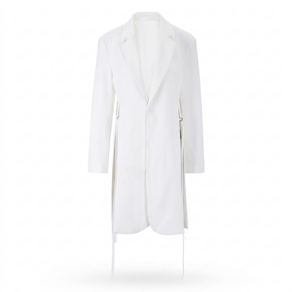 Allsaints Leather - Nirev | Single-Breasted Side-Slit Coat Unisex