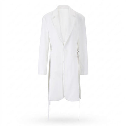 Allsaints Leather - Nirev | Single-Breasted Side-Slit Coat Unisex