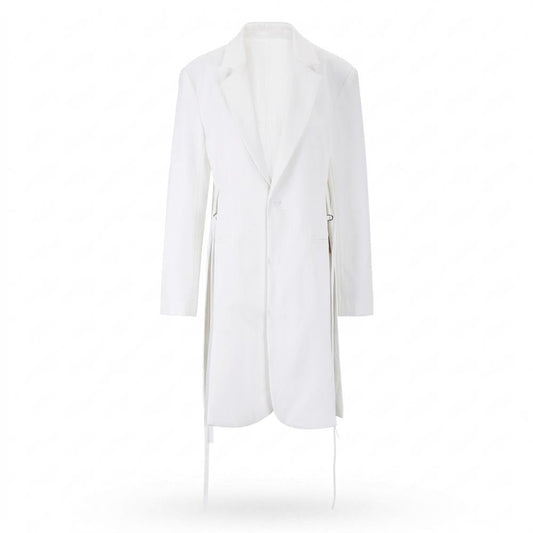 Allsaints Leather - Nirev | Single-Breasted Side-Slit Coat Unisex