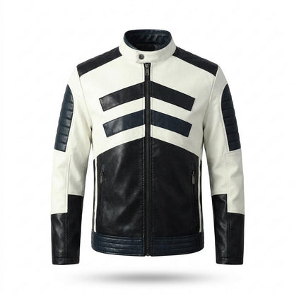 Allsaints Leather - Nezur | Color-Blocked Quilted Leather Jacket Men