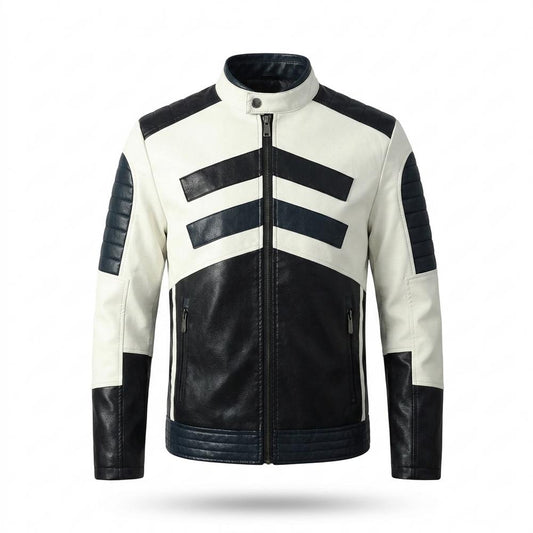 Allsaints Leather - Nezur | Color-Blocked Quilted Leather Jacket Men