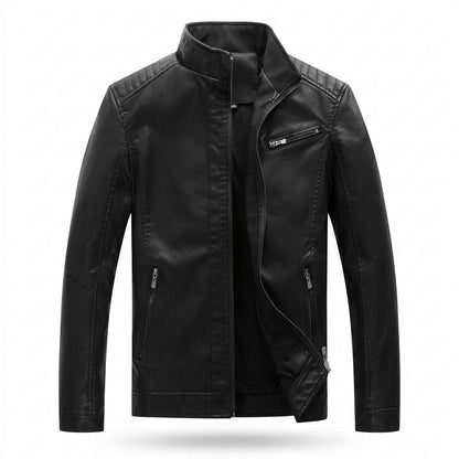 Allsaints Leather - Yoron | Zippered Stand-Collar Leather Jacket Men