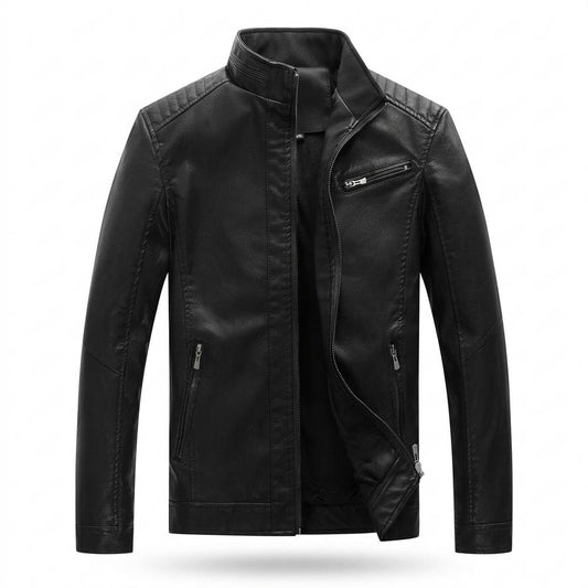 Allsaints Leather - Yoron | Zippered Stand-Collar Leather Jacket Men