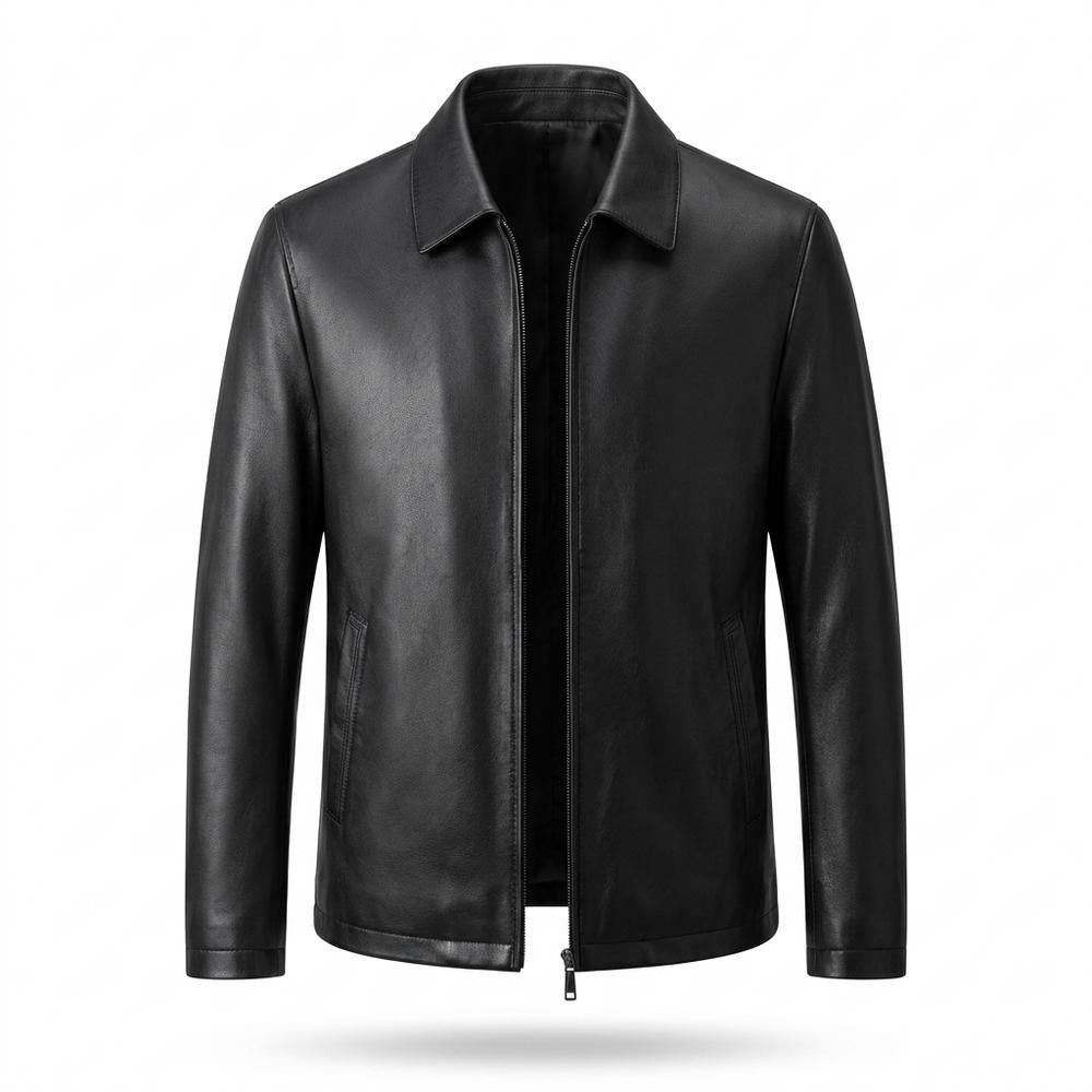 Allsaints Leather - Coler | Zip-Front Collared Leather Jacket Men